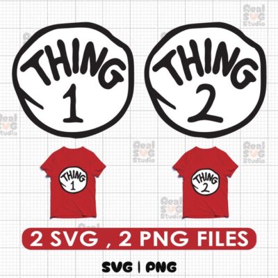 22640 Thing 1 Thing 2 Svg Png