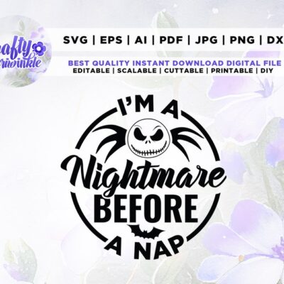 228 Nightmare Before a Nap SVG Bats Cut File Halloween Cricut Png Svg Halloween SVG Spooky sublimation silhouette instant download