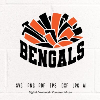 229 Bengals SVG Bengals Cheer SVG PNG Bengals Mascot svg Bengals Pom Pom svg Cheerleader svg Bengals Shirt svg School Spirit Bengals Girl