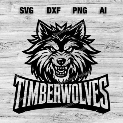 23050 Timberwolves Sport Team Logo SVG PNG Dxf Ai File Baseball Basketball Football Soccer Wolf Design Cameo Cricut Instant Download