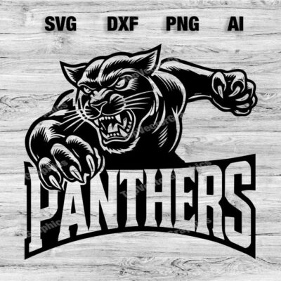 23056 Panthers Baseball Team Logo SVG PNG Dxf Ai File Cool Panthers Cat T shirt Design Silhouette Cameo Cricut Instant Download