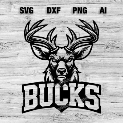 23058 Bucks Sport Team Logo SVG PNG Dxf Ai File Baseball Basketball Football Soccer Wolf Design Cameo Cricut Instant Download