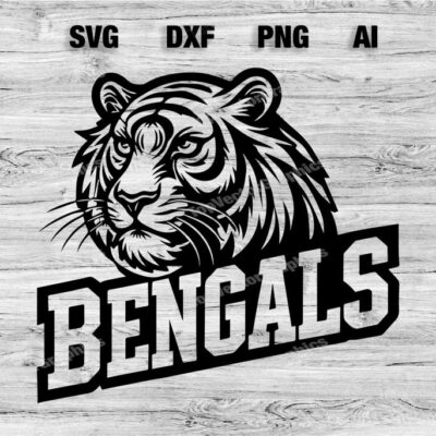 23068 Bengals Sport Team Logo SVG PNG Dxf Ai File Baseball Basketball Football Soccer Design Cameo Cricut Instant Download