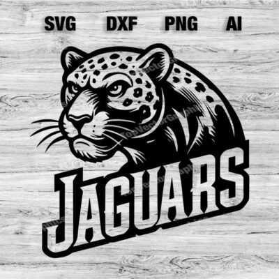 23090 Jaguars Sport Team Logo SVG PNG Dxf Ai File Baseball Basketball Football Soccer Wolf Design Cameo Cricut Instant Download