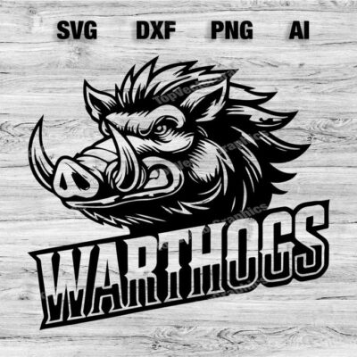 23098 Warthogs Sport Team Logo SVG PNG Dxf Ai File Baseball Basketball Football Soccer Design Cameo Cricut Instant Download