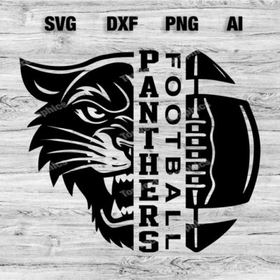 23150 Panthers Football Sport SVG PNG Dxf Ai File Panthers Football Design Eagles T Shirt Design School SVG Cameo Cricut Instant Download