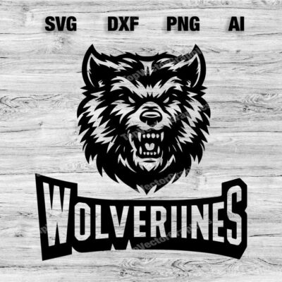 23159 Wolverines Sport Team Logo SVG PNG Dxf Ai File Baseball Basketball Football Soccer Design Silhouette Cameo Cricut Instant Download