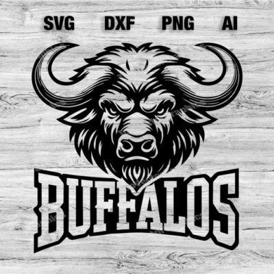 23167 Buffalos Sport Team Logo SVG PNG Dxf Ai File Baseball Basketball Football Soccer Design Cameo Cricut Instant Download