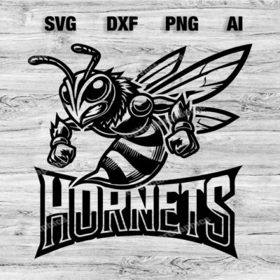 23184 Hornets Sport Team Logo SVG PNG Dxf Ai File Baseball Basketball Football Soccer Design Cameo Cricut Instant Download