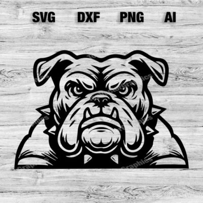 23193 Bulldogs School Sport Team Graphic SVG PNG PDF Ai Dxf File Baseball Basketball Football Soccer Design Cameo Cricut Instant Download