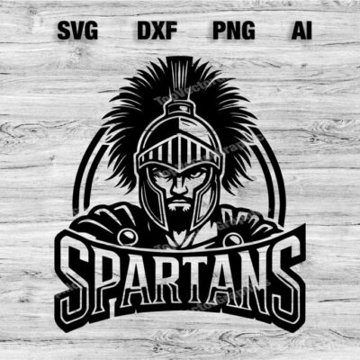 23198 Spartans Sport Team Logo SVG PNG Dxf Ai File Baseball Basketball Football Soccer Design Cameo Cricut Instant Download