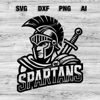 23200 Spartans Sport Team Logo SVG PNG Dxf Ai File Baseball Basketball Football Soccer Design Cameo Cricut Instant Download