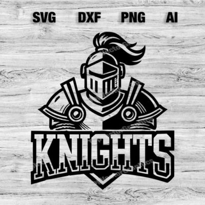 23222 Knights Sports Team Logo SVG PNG Dxf Ai File Baseball Basketball Football Soccer Design Silhouette Cameo Cricut Instant Download