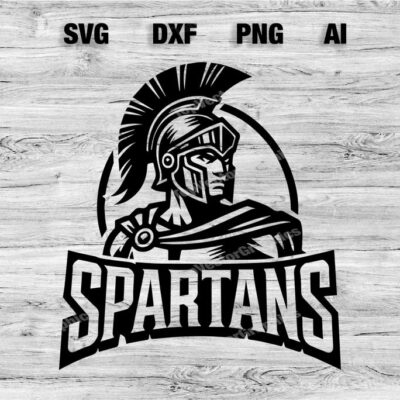 23246 Spartans Sport Team Logo SVG PNG Dxf Ai File Baseball Basketball Football Soccer Design Cameo Cricut Instant Download