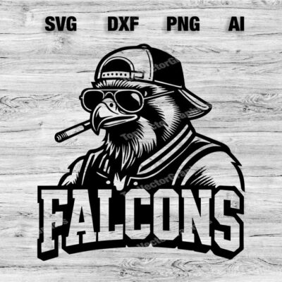 23257 Cool Falcons Sports Team Logo SVG PNG Dxf Ai File Baseball Basketball Football Soccer Design Cameo Cricut Instant Download