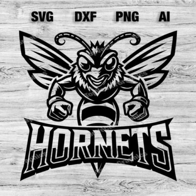 23270 Hornets Sport Team Logo SVG PNG Dxf Ai File Baseball Basketball Football Soccer Design Cameo Cricut Instant Download