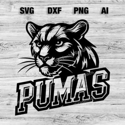 23276 Pumas Sport Team Logo SVG PNG Dxf Ai File Baseball Basketball Football Soccer Design Cameo Cricut Instant Download