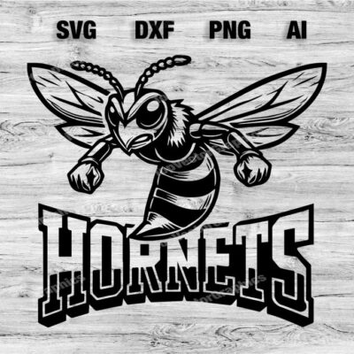 23277 Hornets Sport Team Logo SVG PNG Dxf Ai File Baseball Basketball Football Soccer Design Cameo Cricut Instant Download