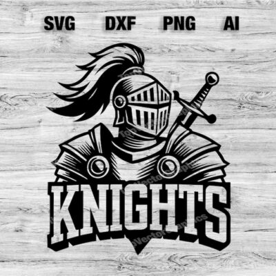 23287 Knight Sports Team Logo SVG PNG Dxf Ai File Baseball Basketball Football Soccer Design Silhouette Cameo Cricut Instant Download