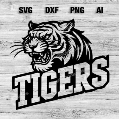 23291 Tigers Sports Team Logo SVG PNG Dxf Ai File Baseball Basketball Football Soccer Design Silhouette Cameo Cricut Instant Download