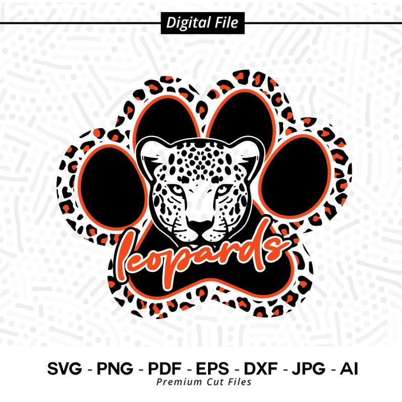 2334 Leopards Paw SVG PNG Leopards Svg Leopard Paw Leopards Face Svg Leopards Cheer Svg Leopards Shirt Svg Leopards Mascot Cricut Svg