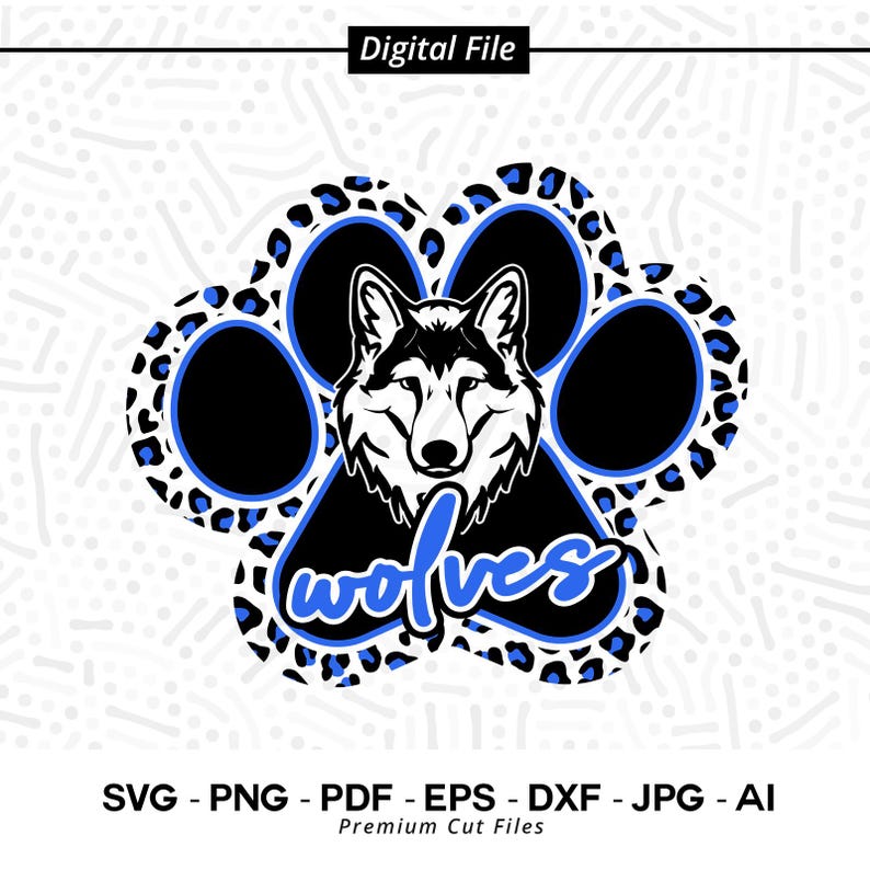 2335 Wolves Paw SVG PNG Wolves Svg Leopard Wolves Paw Wolves Face Svg Wolves Cheer Svg Wolves Shirt Svg Wolves Mascot Wolves Pride Cricut