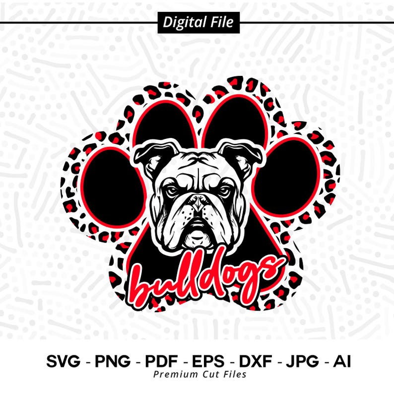 2343 Bulldogs Paw SVG PNG Bulldogs Svg Leopard Bulldogs Paw Bulldogs Face Svg Bulldogs Cheer Svg Bulldogs Shirt Svg Bulldogs Mascot Cricut