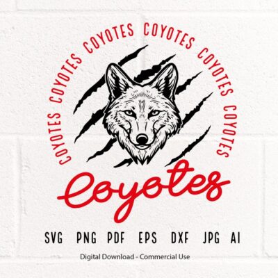 2349 Coyotes SVG PNG Coyotes Face svg Coyotes Claw svg Coyotes Mascot svg Coyotes Cheer svg Coyotes Vibes svg School Spirit svg