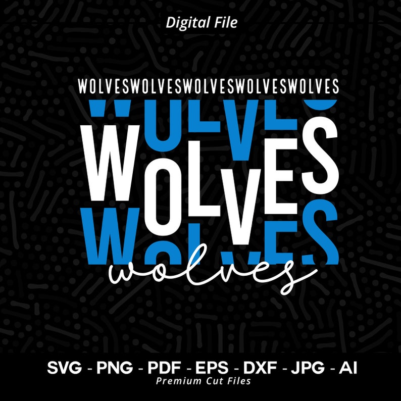 2355 Stacked Wolves SVG PNG Wolves svg Wolve svg Wolves Typography Wolves Clipart Wolves Cheer svg Wolves Vibes svg Wolves Shirt Svg