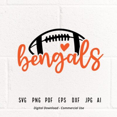 2382 Bengals SVG Bengals Mascot svg Bengals Heart svg Bengals School Team svg Bengals Cheer svg Bengals Vibes svg School Spirit svg Cricut svg