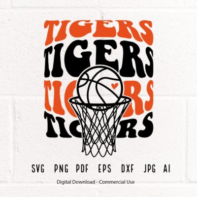 2385 Tigers Basketball SVG PNG Tigers Mascot svg Tigers svg Tigers School Team svg Tigers Hoop svg Basketball Hoop svg School Spirit svg