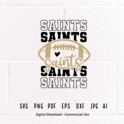 2390 Saint Football svg Saint Saints Football svg png Sublimation Football Clipart Cricut svg Clipart Digital Download SVG for Shirts