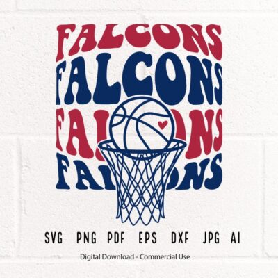 2392 Falcons Basketball SVG PNG Falcons Mascot svg Falcons svg Falcons School Team svg Falcons Hoop svg Basketball Hoop svg School Spirit