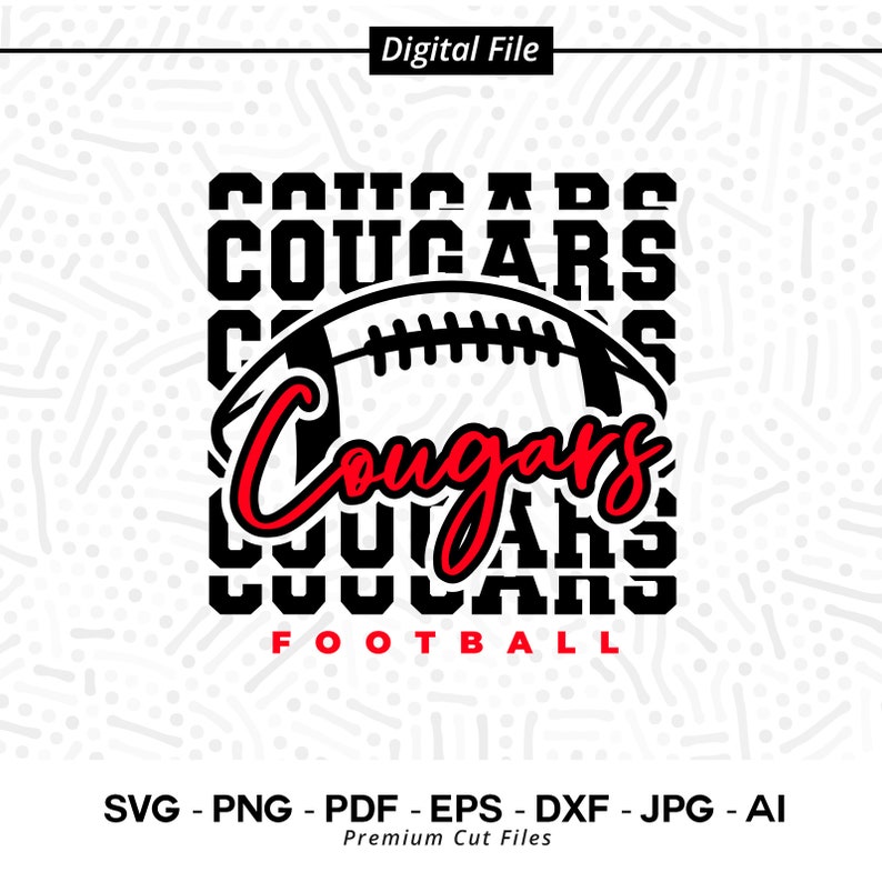 2427 Football SVG PNG Cougars Football svg Cougar Football svg Cougar Sublimation Cricut svg Cut file SVG for Shirts Football Shirt