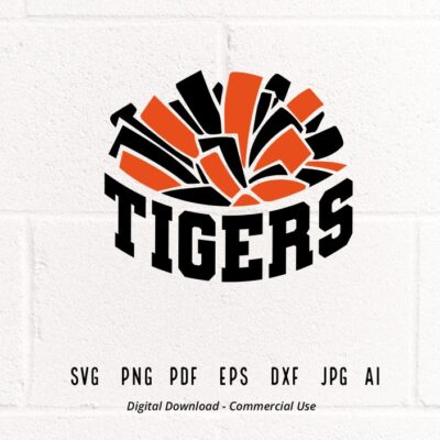 2453 Tigers Cheer SVG PNG Tigers Mascot svg Tigers svg Tigers Shirt svg School Spirit svg Tigers Mom svg Pom pom svg Tigers Girl svg