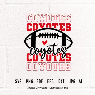 2466 Coyotes SVG Coyotes Mascot svg Stacked Coyotes svg Coyotes School Team svg Coyotes Cheer svg Coyotes Vibes School Spirit svg Cricut