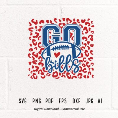 2470 Leopard Go Bills Bills Mascot svg Bills svg Bills School Team svg Bills Cheer svg Bills Football svg Leopard Heart svg Cricut svg