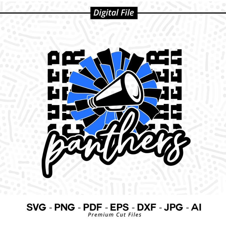 2479 Panthers Cheer SVG PNG Panthers Svg Panther Cheer Svg Panthers Vibes Panthers Shirt svg School Spirit svg Cheer Megaphone svg