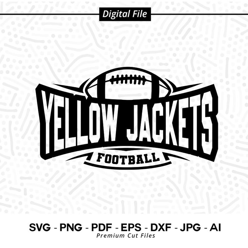 2484 Football SVG PNG Yellow Jackets Football svg Yellow Jacket Football svg Jackets Sublimation png Football Shirt Cricut svg Cut File