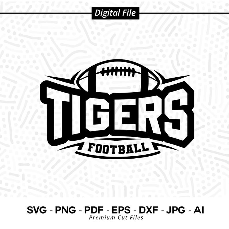 2488 Tigers Football SVG PNG Tigers Mascot svg Tigers svg Tigers School Team svg Tigers Cheer svg Stacked Tigers svg School Spirit Cricut