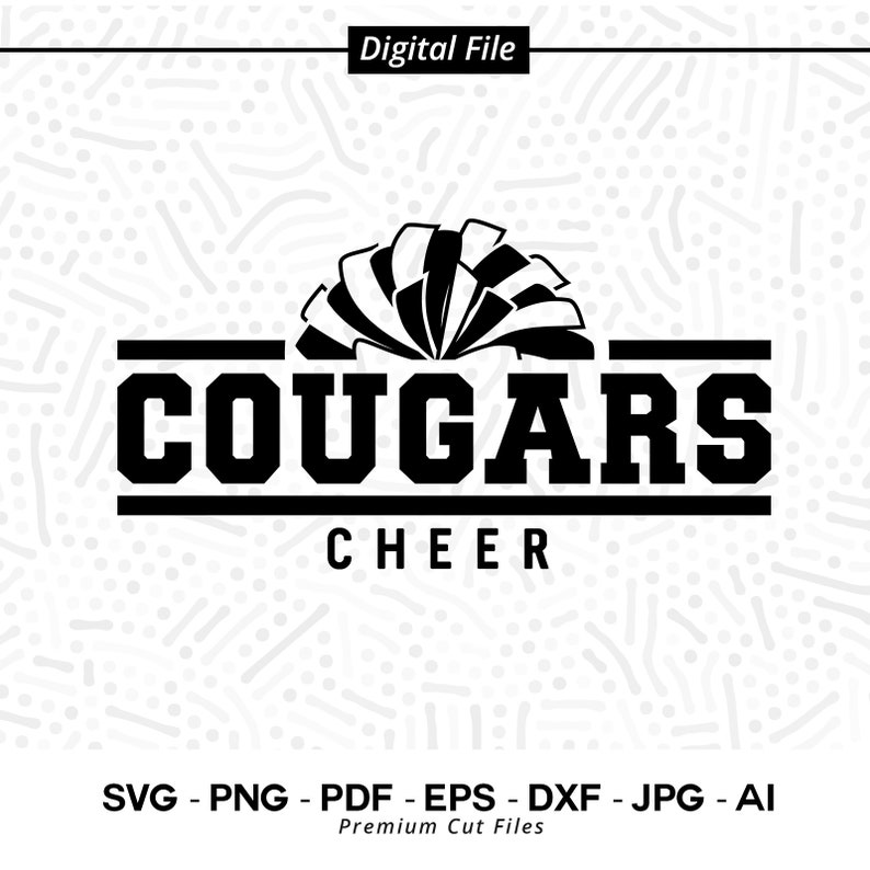 2490 Cougars Cheer SVG PNG Cougars Pom pom svg Cougars Cheer Pom Pom Svg Cougars Mascot svg Cougars Shirt svg School Spirit Cheerleader