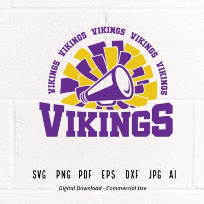 2520 Vikings Cheer SVG PNG Vikings Mascot svg Vikings svg Vikings Shirt svg School Spirit svg Cheer Megaphone Vikings Pom pom Vikings Girl