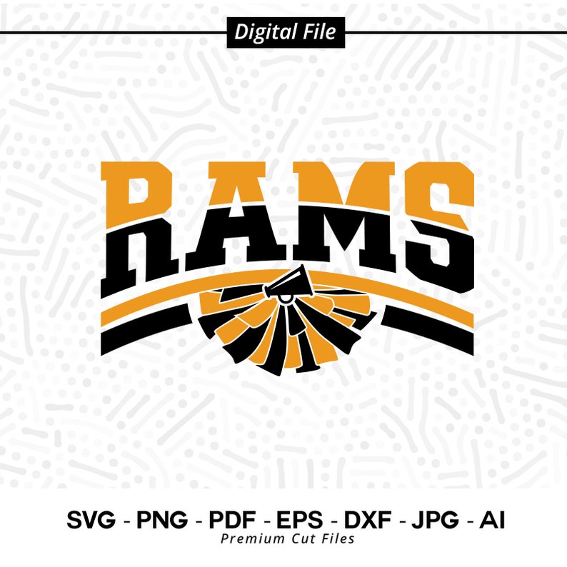 2541 Rams Cheer SVG PNG Rams Svg Ram Cheer Svg Rams Vibes Rams Shirt svg School Spirit svg Cheer Megaphone svg Rams Pom pom Cheerleader