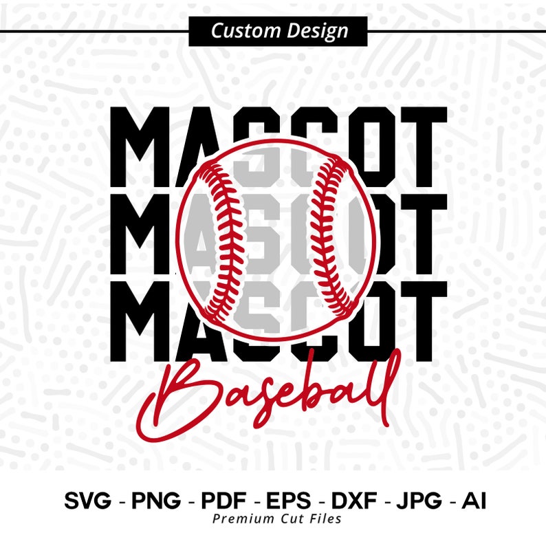 2565 Baseball Mascot Custom School Team Mascot svg Personalized Team Sublimation Custom Mascot SVG for Cricut Custom Text Baseball svg