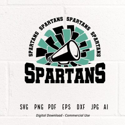 2603 Spartans Cheer SVG PNG Spartans Mascot svg Spartans svg Spartans Shirt svg School Spirit svg Cheer Megaphone svg Spartans Pom pom svg