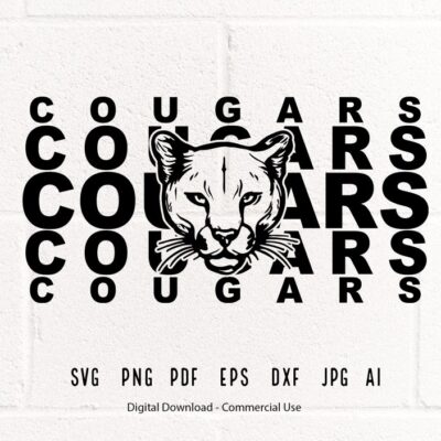 2608 Cougars SVG PNG Cougars Face svg Stacked Cougars svg Cougars Mascot svg Cougars Cheer svg Cougars Shirt svg Cougars Sport svg