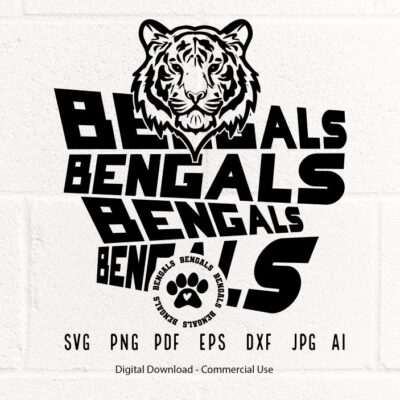 2613 Bengals SVG PNG Bengals Face svg Bengals Paw svg Bengals Mascot svg Bengals Cheer svg Bengals Vibes svg School Spirit svg Cricut