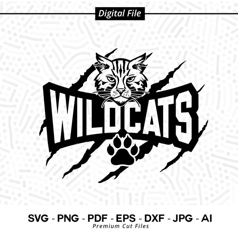 2638 Wildcats Claw SVG Wildcats svg Wildcats Paw svg Wildcats Mascot svg Claw Scratch svg Wildcats Cheer svg Paw Svg Wildcats Shirt