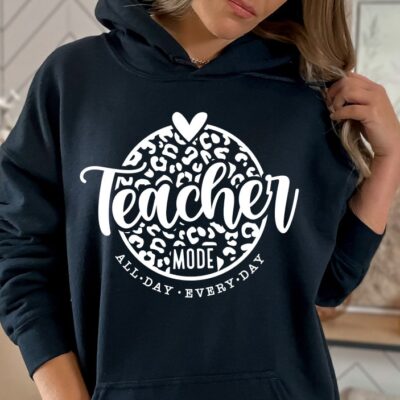 2696 Leopard Teacher Mode SVG Teacher Mode All Day Every Day SVG Teacher Life svg Cricut Teacher svg Teacher Shirt svg Heart svg Leopard svg