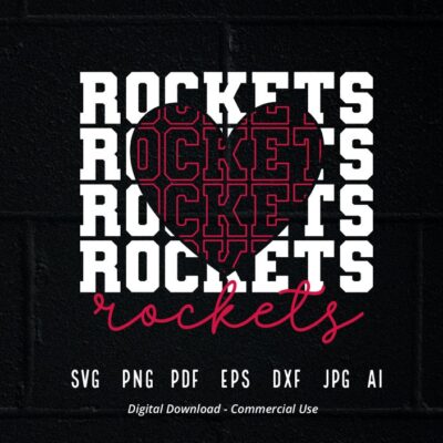 2700 Stacked Rockets SVG Rockets Mascot svg Rockets svg Rockets School Team svg Rockets Cheer svg School Spirit svg Rockets Heart svg